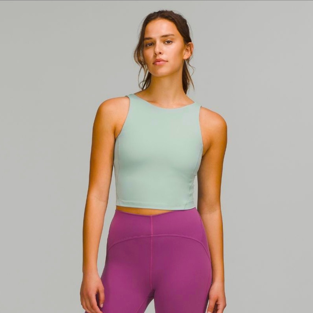 Align High-Neck Tank Top with mesh back
